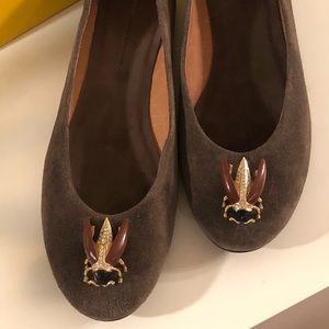 Anthropologie suede ballet flats